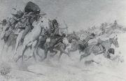 William Herbert Dunton The Custer Fight oil on canvas